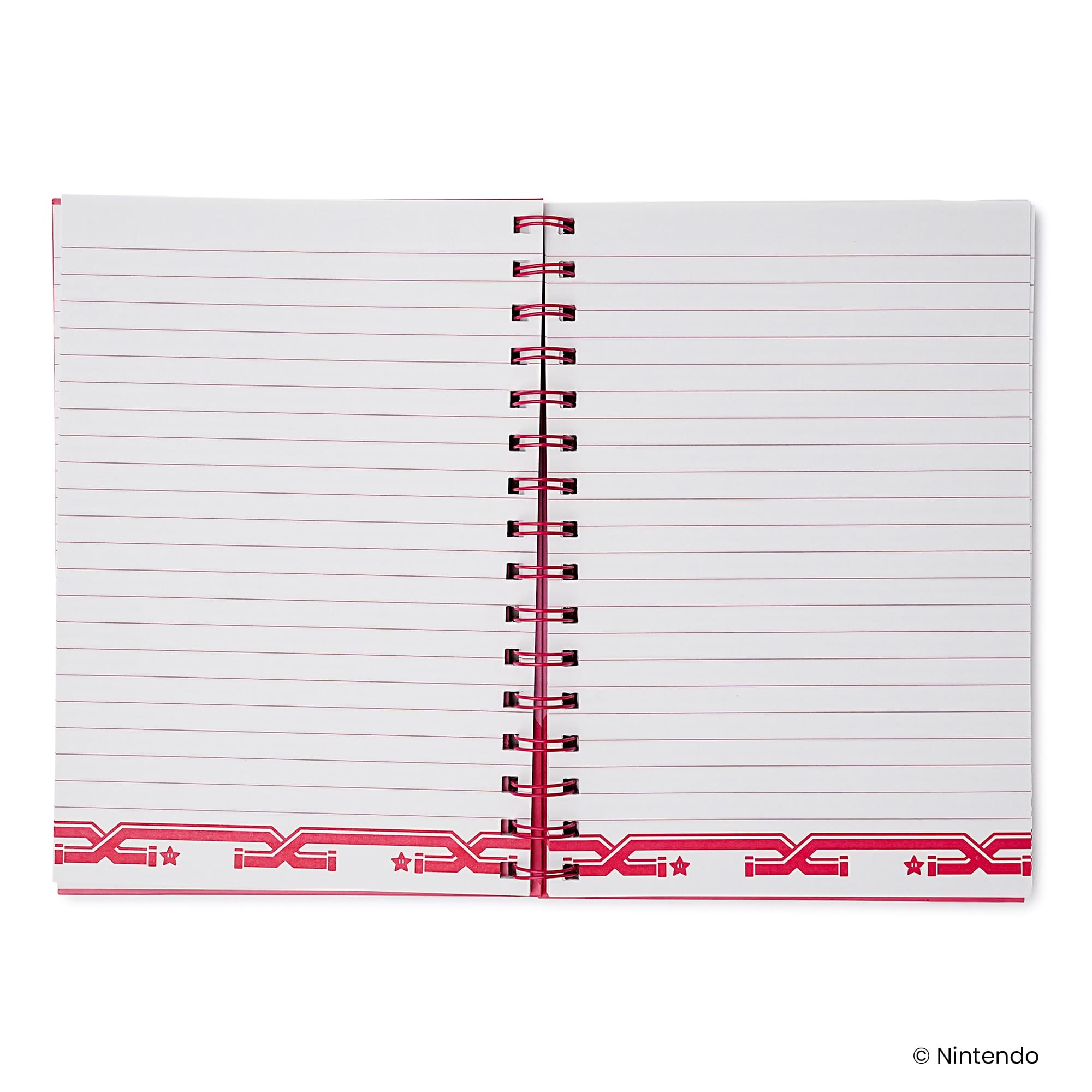 Super Mario Princess Peach Spiral Notebook With Elastic Closure