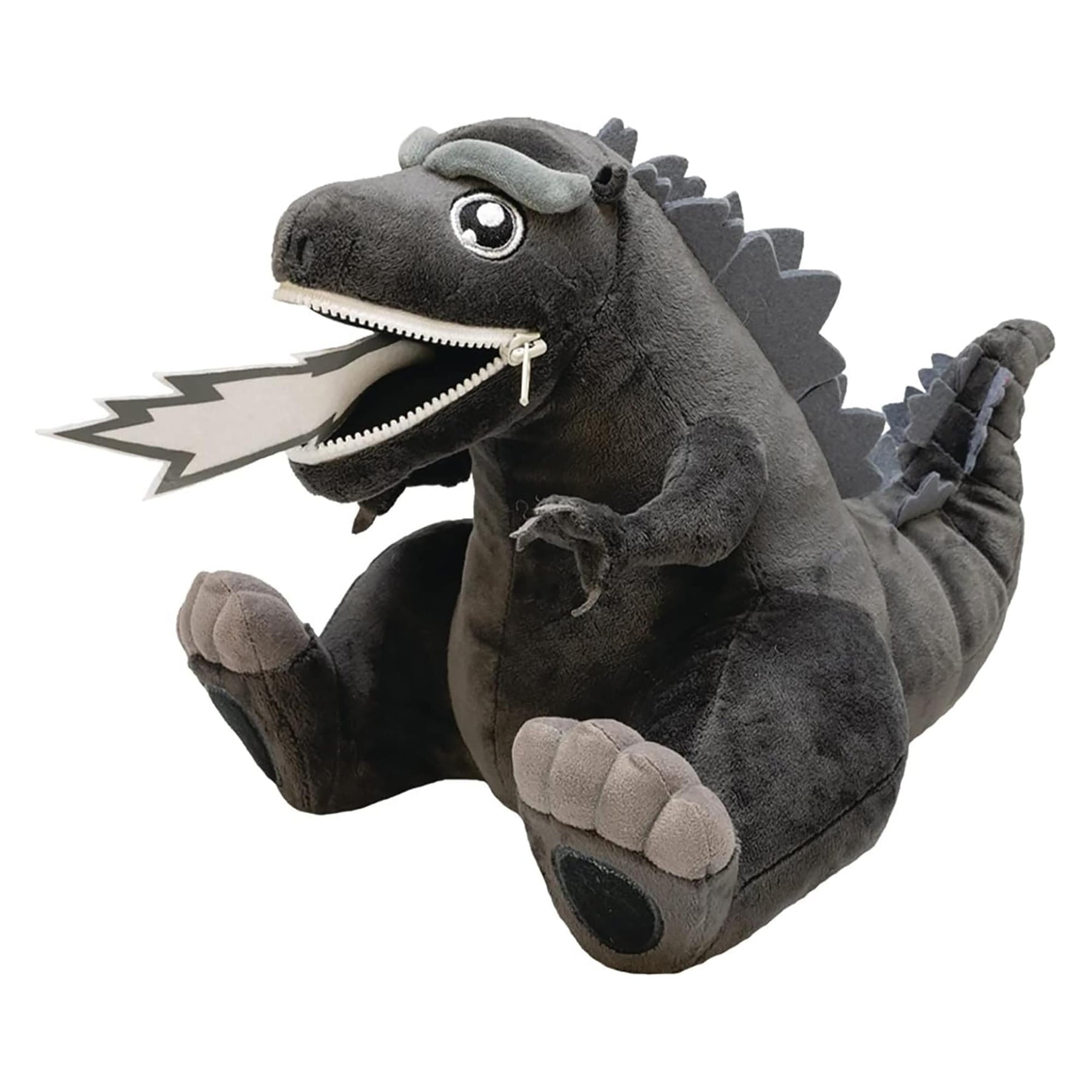 Godzilla 9 Inch Zippermouth Plush | Black and White Godzilla