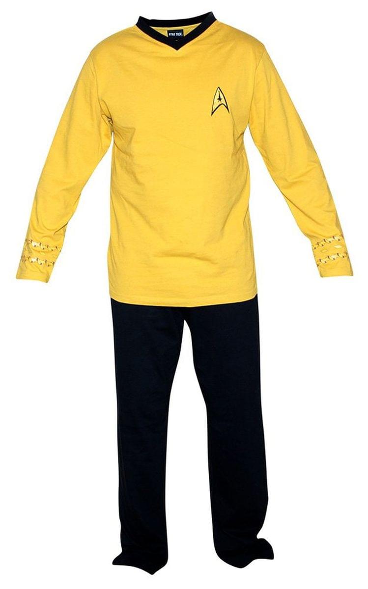 Star Trek Adult Captain Kirk Officer Gold Uniform Pajama Set