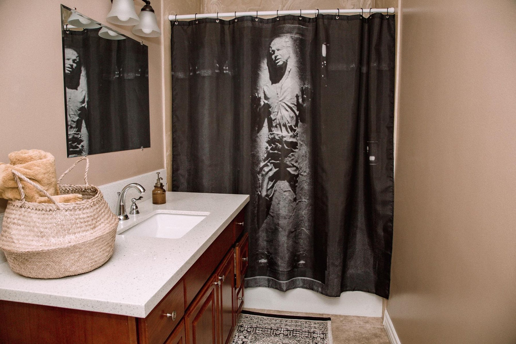 Star Wars Han Solo In Carbonite Shower Curtain | 71 x 71 Inches