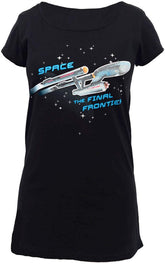 Star Trek Enterprise Ship Glow Ladies Sleep Shirt | Black
