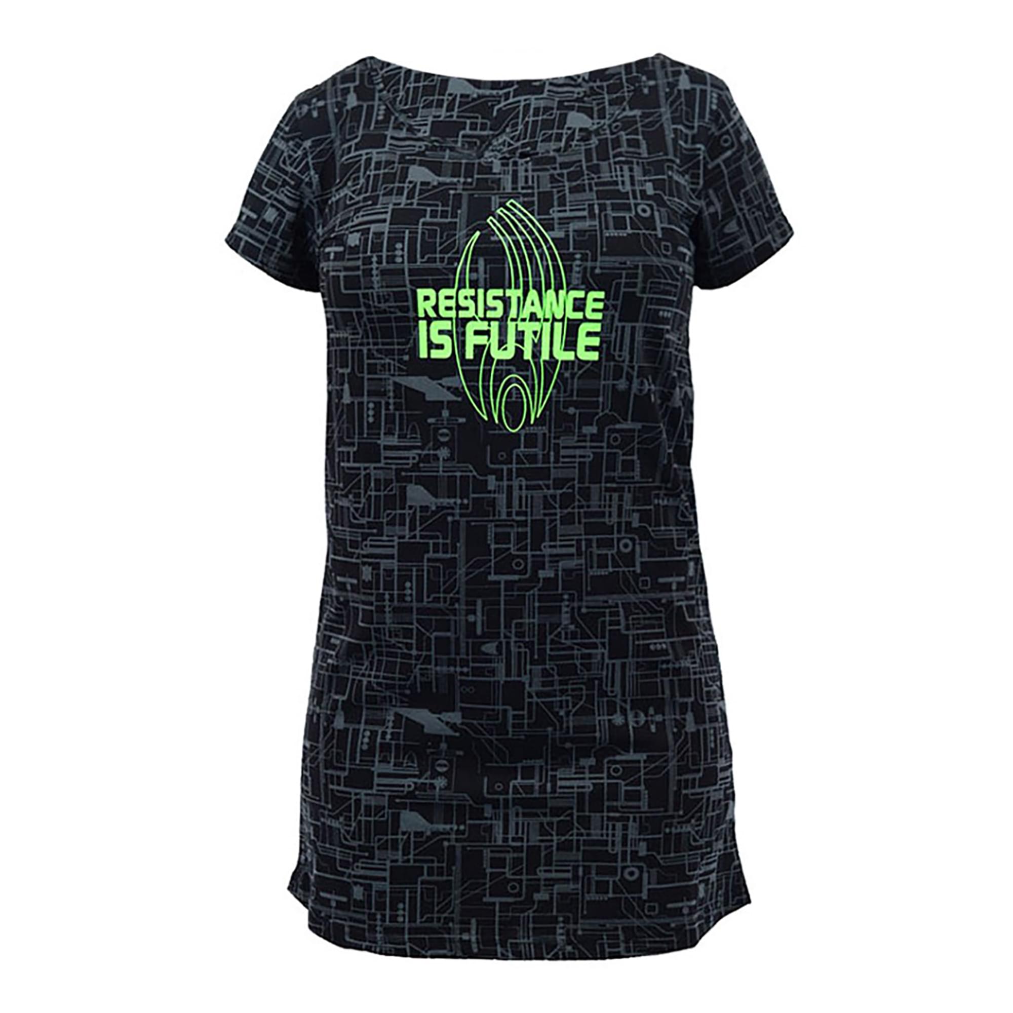 Star Trek Resistance is Futile Glow Ladies Sleep Shirt | Black
