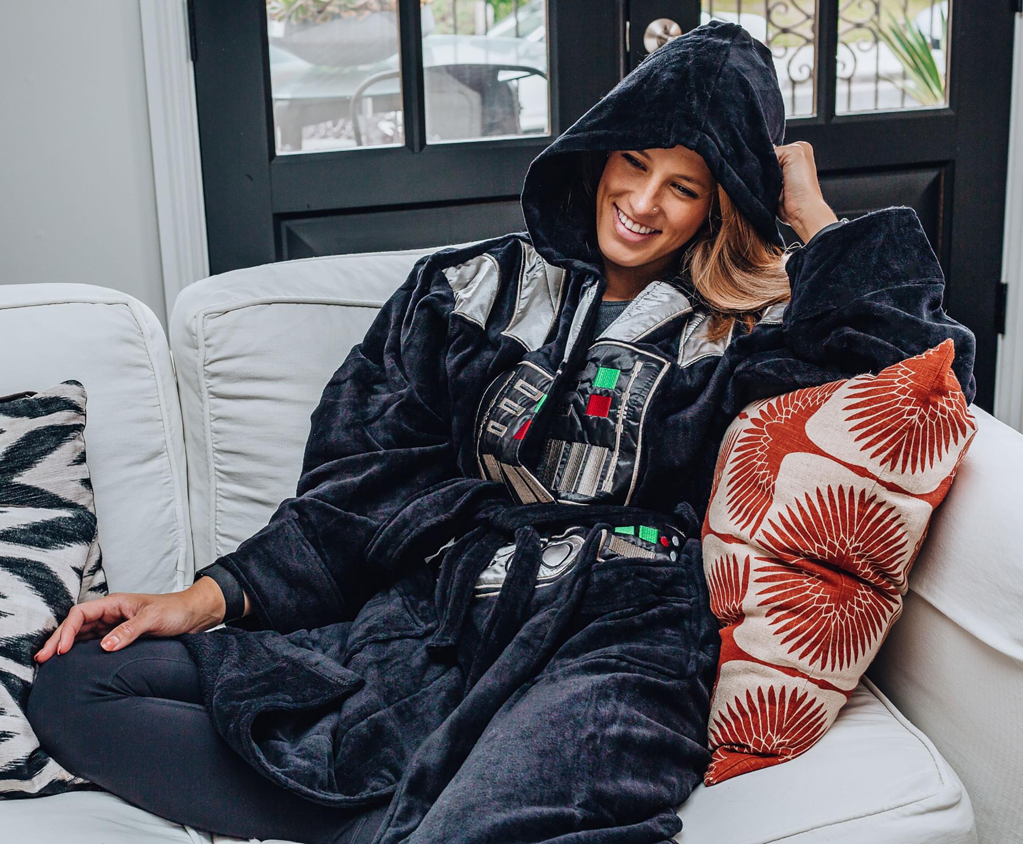 Star Wars Darth Vader Unisex Terrycloth Bathrobe for Adults | One Size Fits Most
