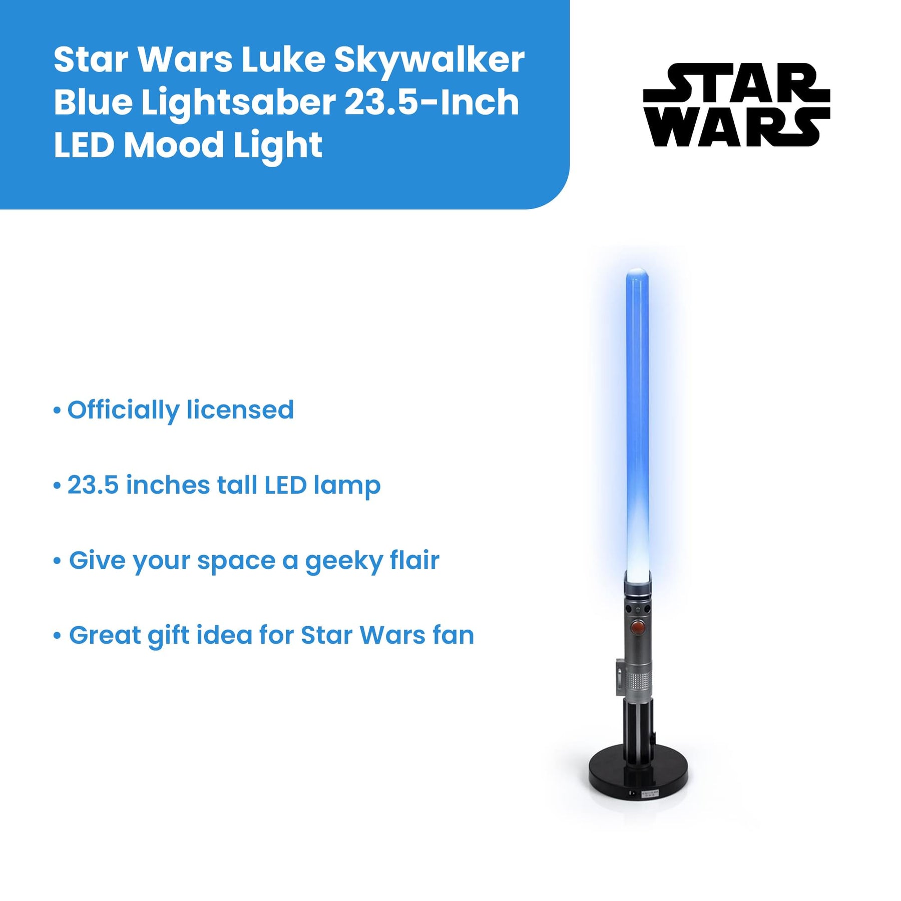 Star Wars Luke Skywalker Blue Lightsaber 23.5-Inch LED Mood Light