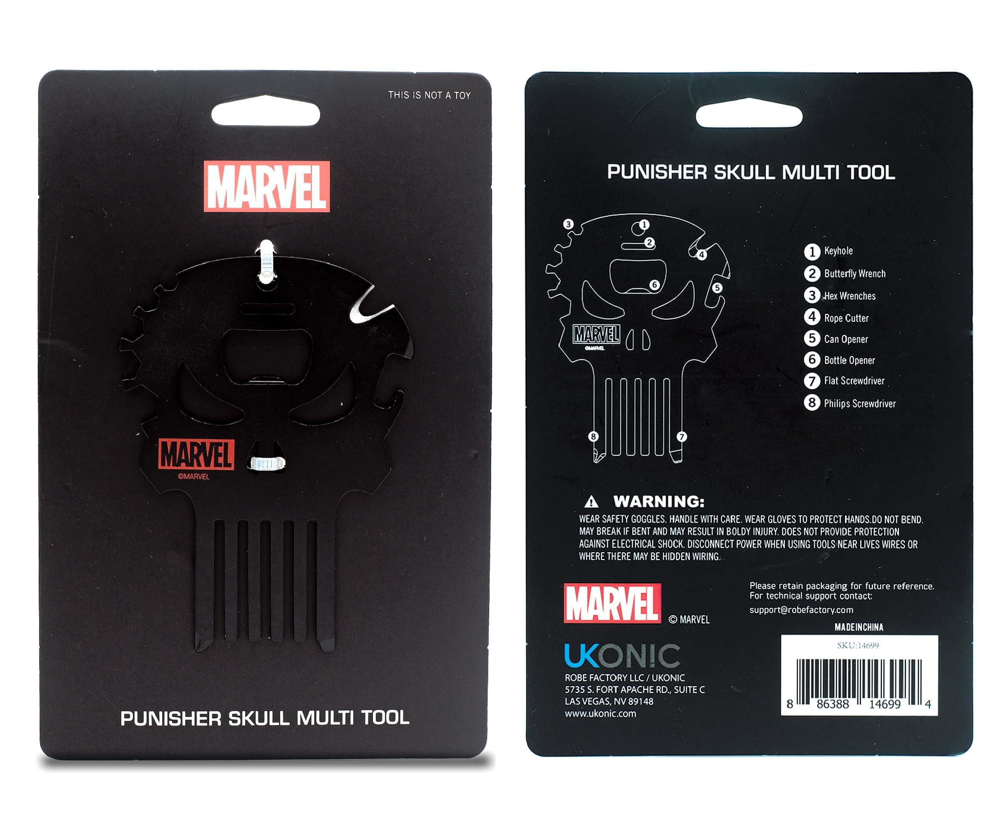 Marvel Punisher Skull 7-In-1 Multitool Kit