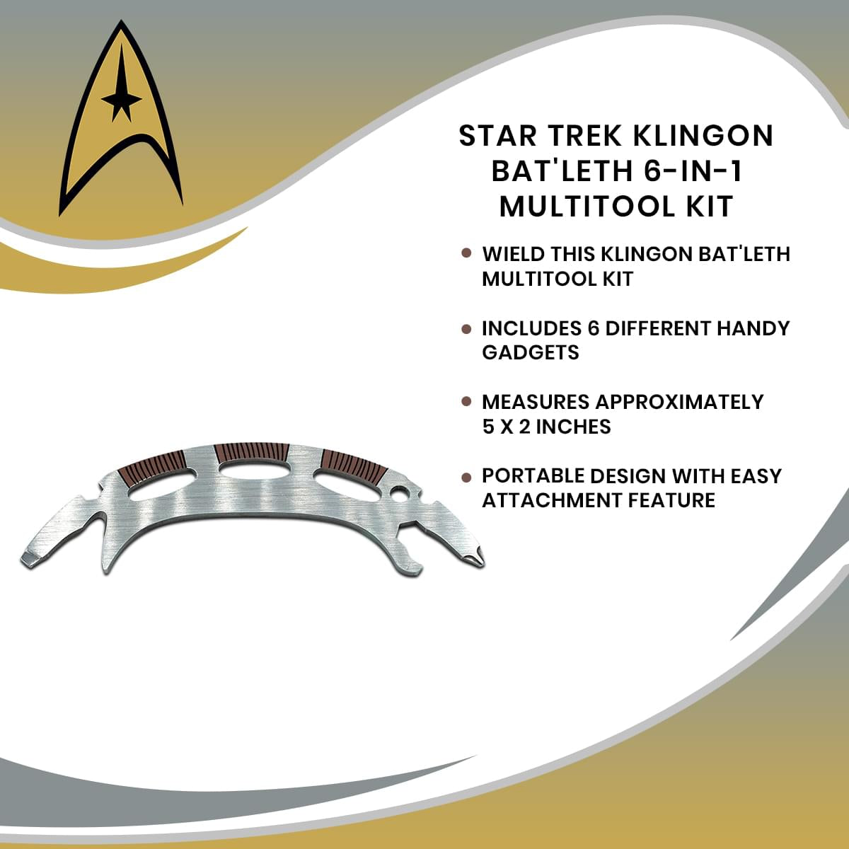 Star Trek Klingon Bat'leth 6-In-1 Multitool Kit
