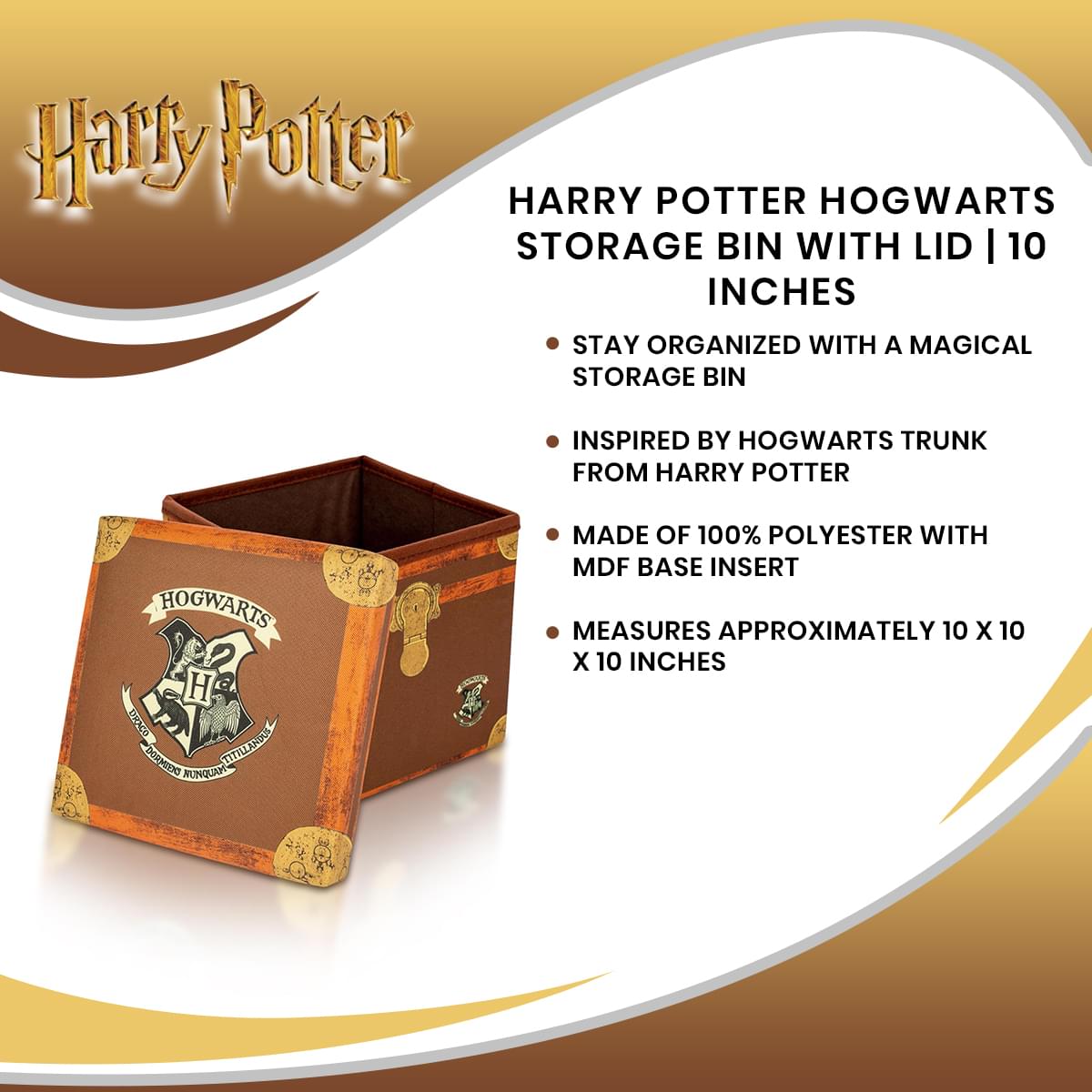 Harry Potter Hogwarts Storage Bin with Lid | 10 Inches