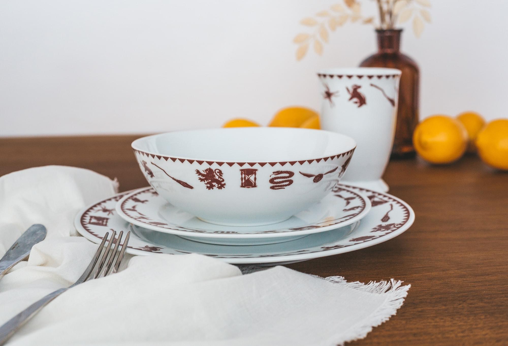 Harry Potter Creatures & Icons Dinnerware Sets | 4-Piece Ceramic Dinner Set