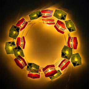 Minecraft Creeper and TNT Block LED String Lights