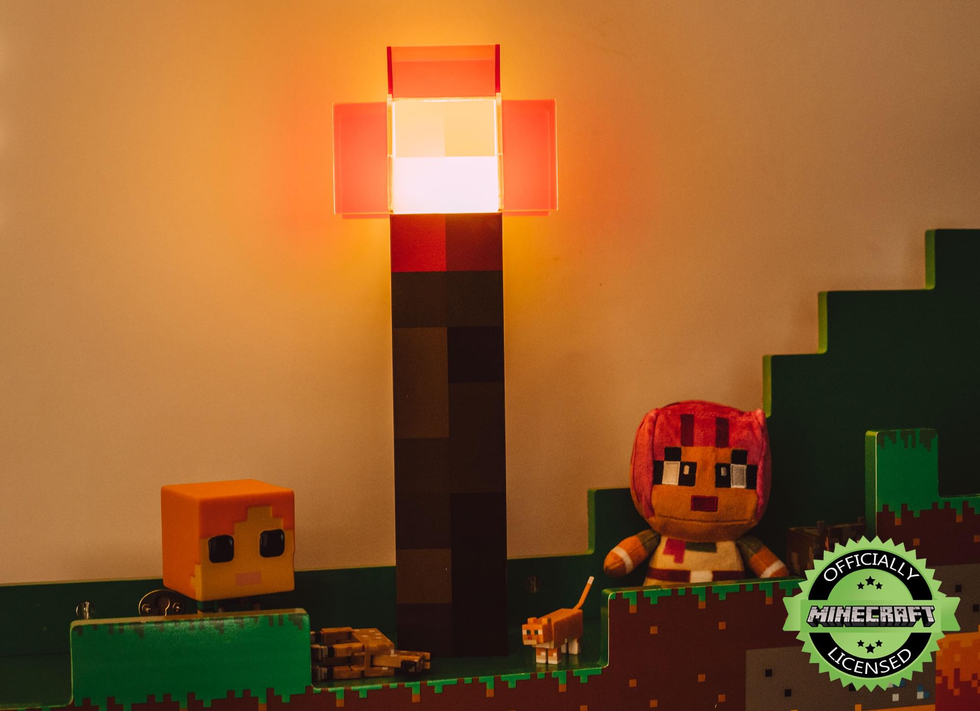Minecraft Redstone Torch Lamp LED Mood Light Replica | 12.6 Inches