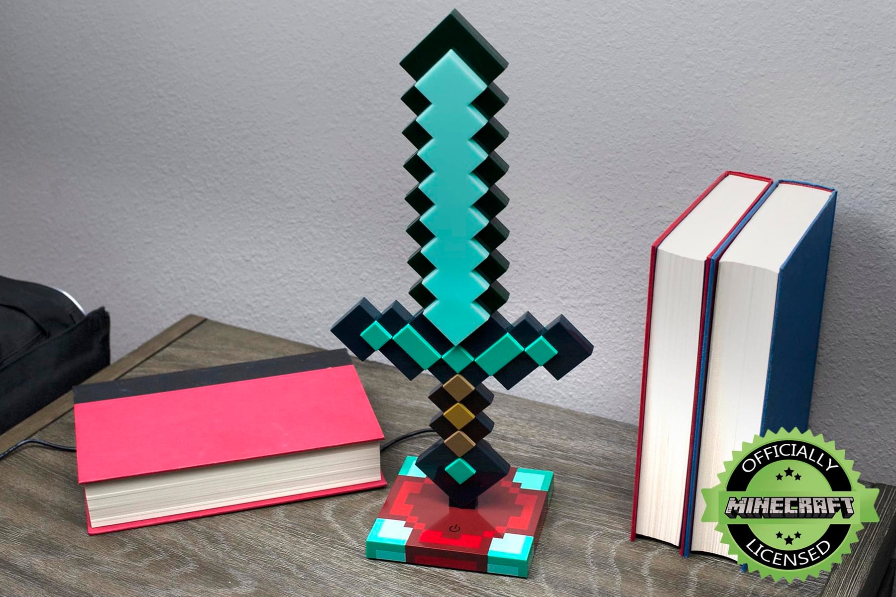Minecraft Diamond Sword 14 Inch USB Desk LED Bedside Night Light Lamp for Gamers