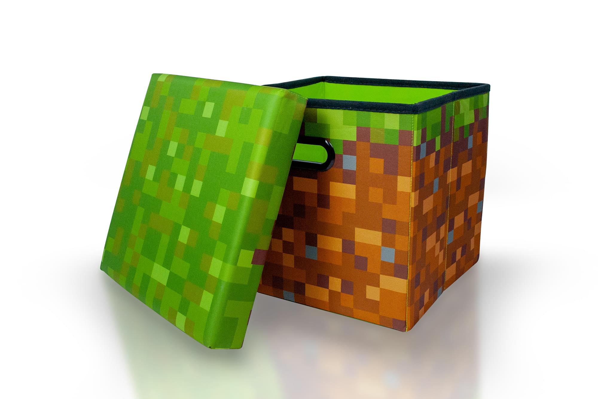 Minecraft Grass Block Storage Tote | Minecraft Storage Cube | 15-Inch Box & Lid