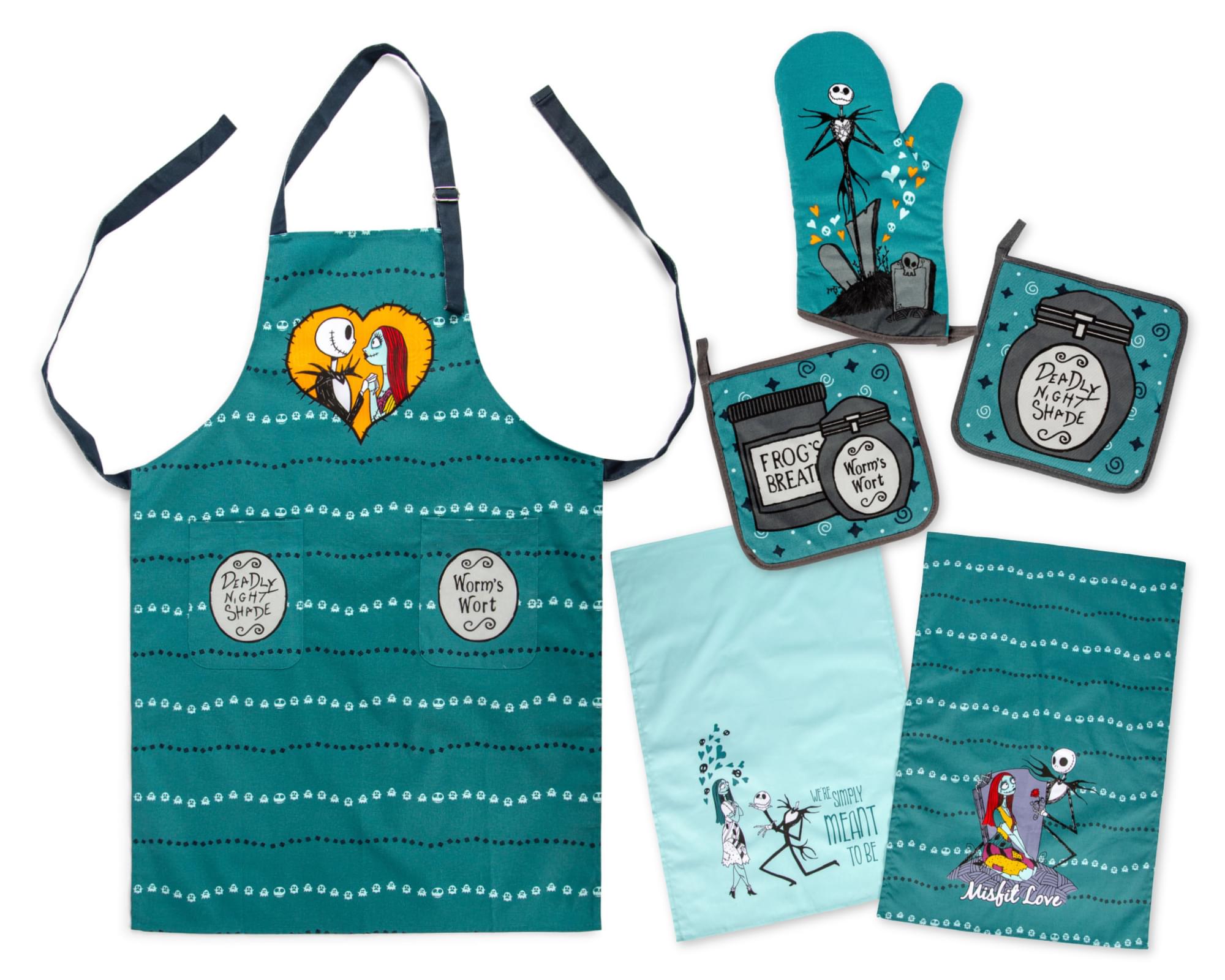 Nightmare Before Christmas Kitchen Set | Apron | Mitt | Pot Holders | Towels