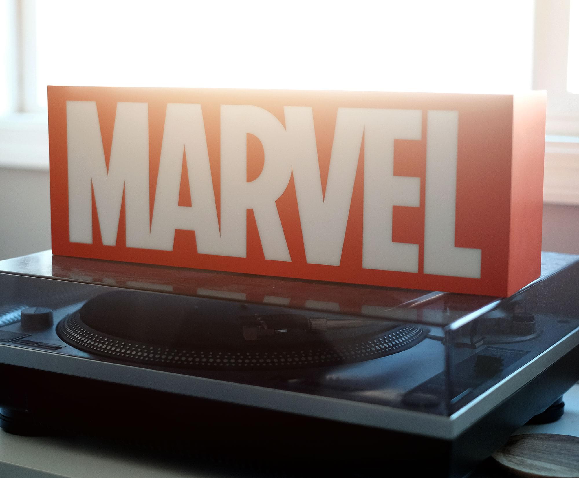 Marvel Comics Official Logo 17-Inch Light Box | Electric/USB Mood Light