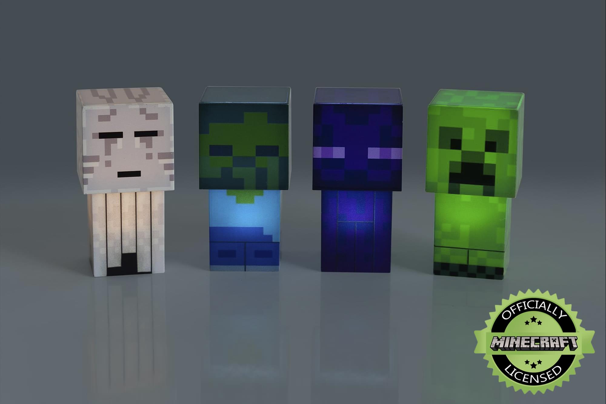 Minecraft Mini Mob 4-Piece Figure Mood Light Set | Battery Operated