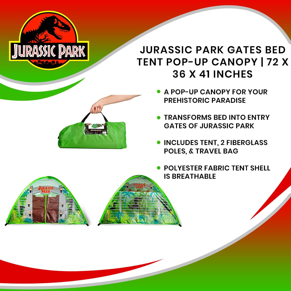 indoor bed tent for adults Jurassic Park Gates Indoor Bed Tent Pop-Up Canopy