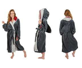 JAWS Great White Shark Unisex Hooded Fleece Robe for Adults | One Size Fits Most