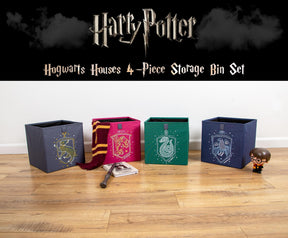 Harry Potter Hogwarts Houses 11-Inch Storage Bin Cube Organizers | Set of 4
