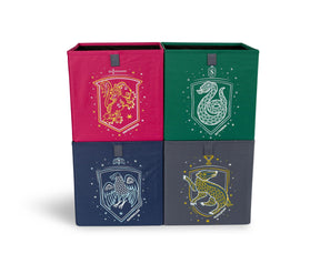 Harry Potter Hogwarts Houses 11-Inch Storage Bin Cube Organizers | Set of 4