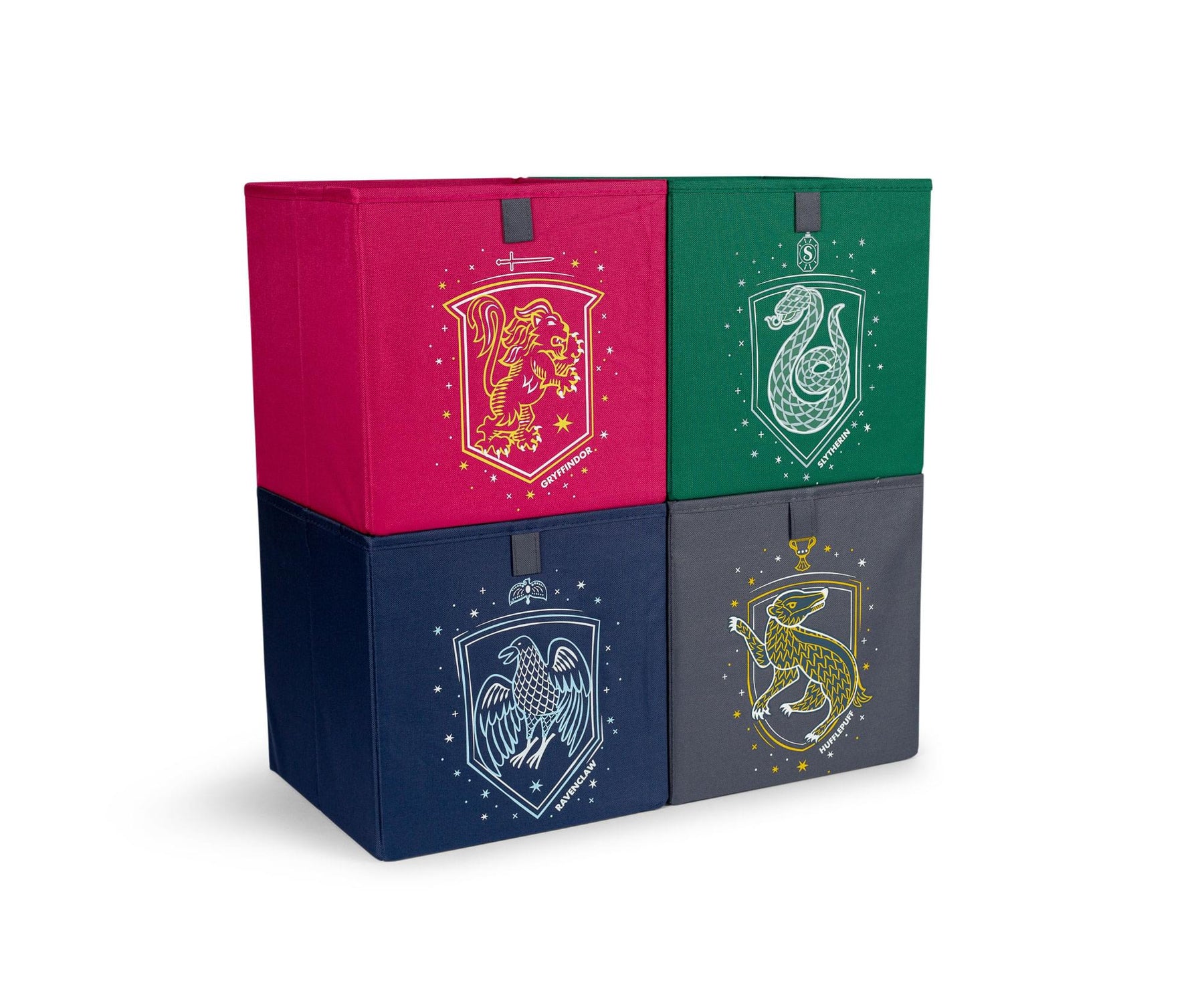 Harry Potter Hogwarts Houses 11-Inch Storage Bin Cube Organizers | Set of 4