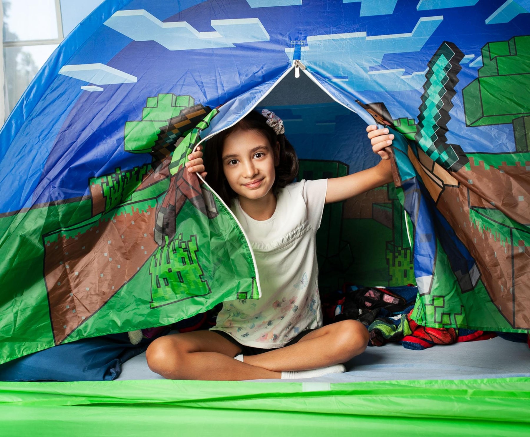 Minecraft Indoor Bed Tent Pop-Up Fort