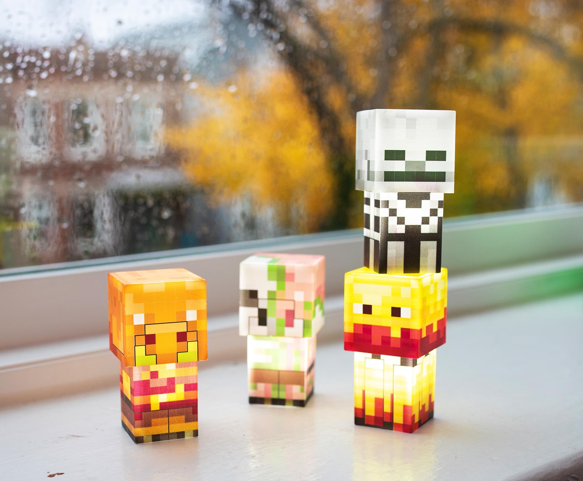 Minecraft Mini Mob Figure Mood Lights | Skeleton, Blaze, Piglin, Zombified Piglin