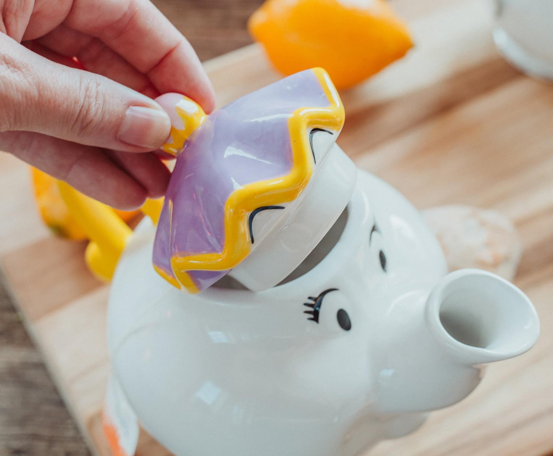 Disney Beauty and the Beast Mrs. Potts Sculpted Ceramic Teapot Replica