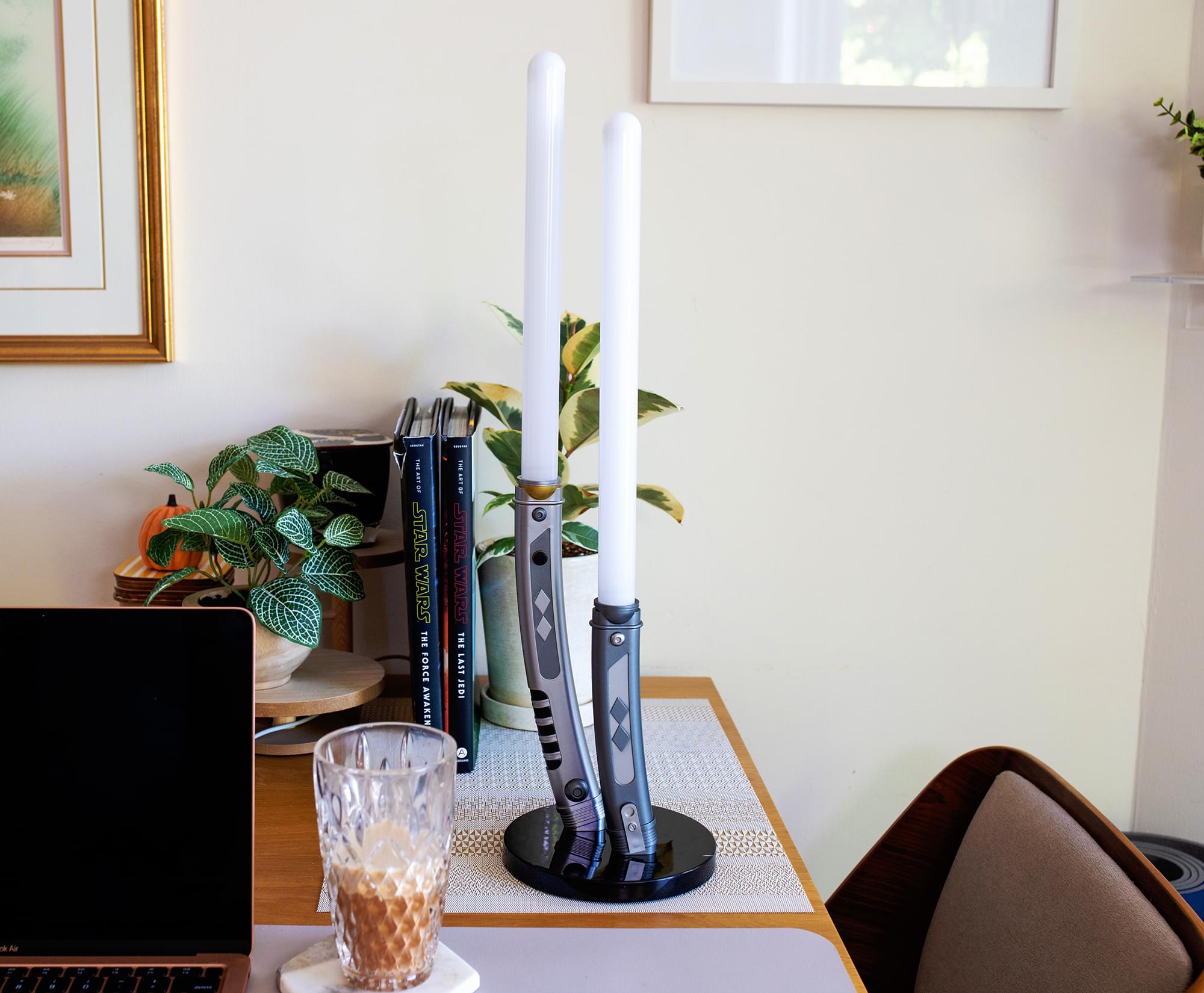 Star Wars Ahsoka Tano Dual Lightsabers Desktop LED Mood Light | 23 Inches Tall