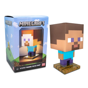 Minecraft Steve Figural LED Desk Lamp Light | 13 Inches Tall