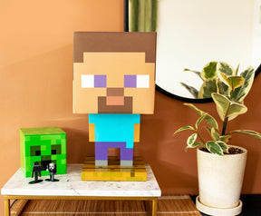 Minecraft Steve Figural LED Desk Lamp Light | 13 Inches Tall
