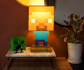 Minecraft Steve Figural LED Desk Lamp Light | 13 Inches Tall