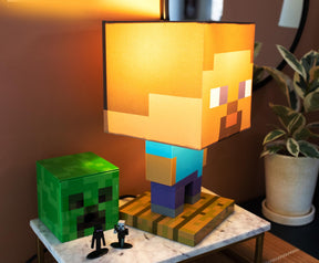Minecraft Steve Figural LED Desk Lamp Light | 13 Inches Tall
