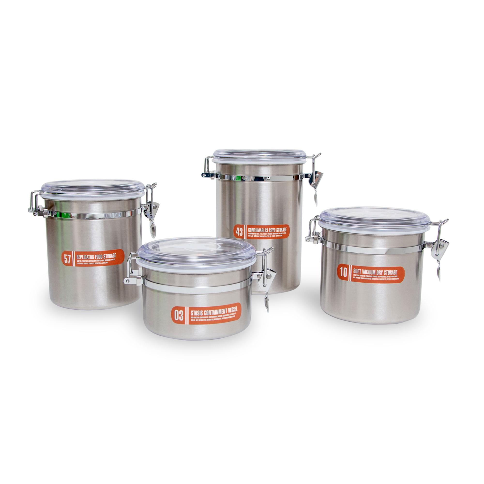Star Trek: The Next Generation Stainless Steel Storage Jar Containers | Set of 4