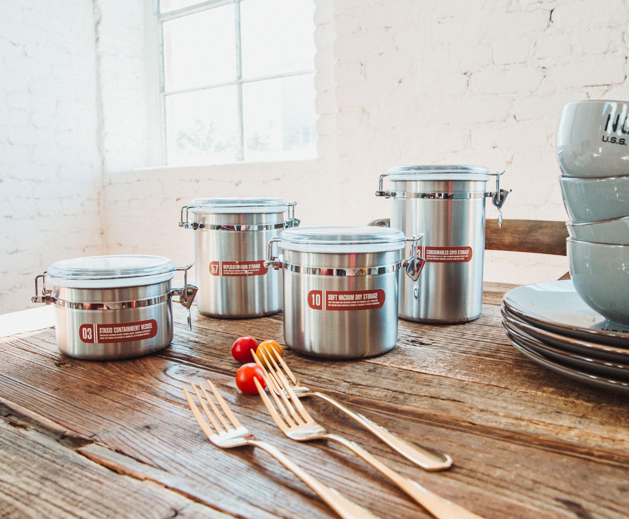 Star Trek: The Next Generation Stainless Steel Storage Jar Containers | Set of 4