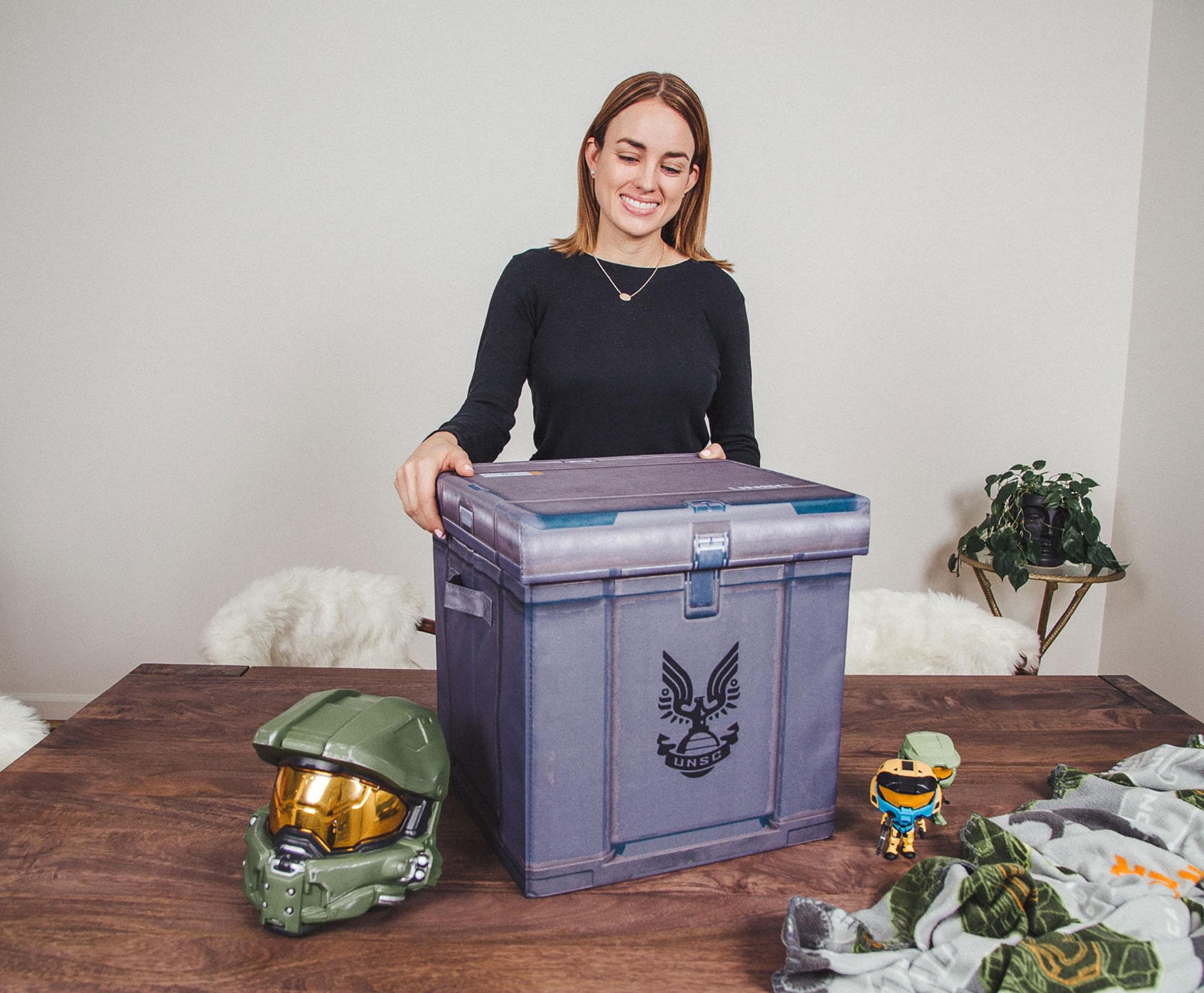 HALO Ammo Crate Storage Bin Cube Organizer with Lid | 15 Inches