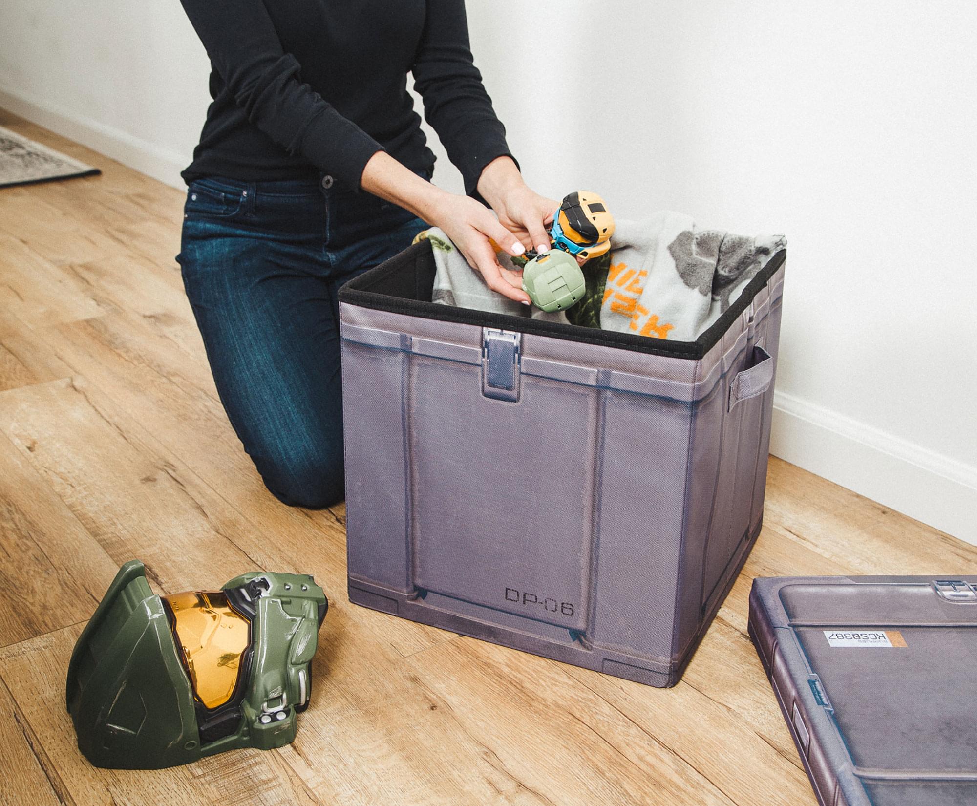 HALO Ammo Crate Storage Bin Cube Organizer with Lid | 15 Inches