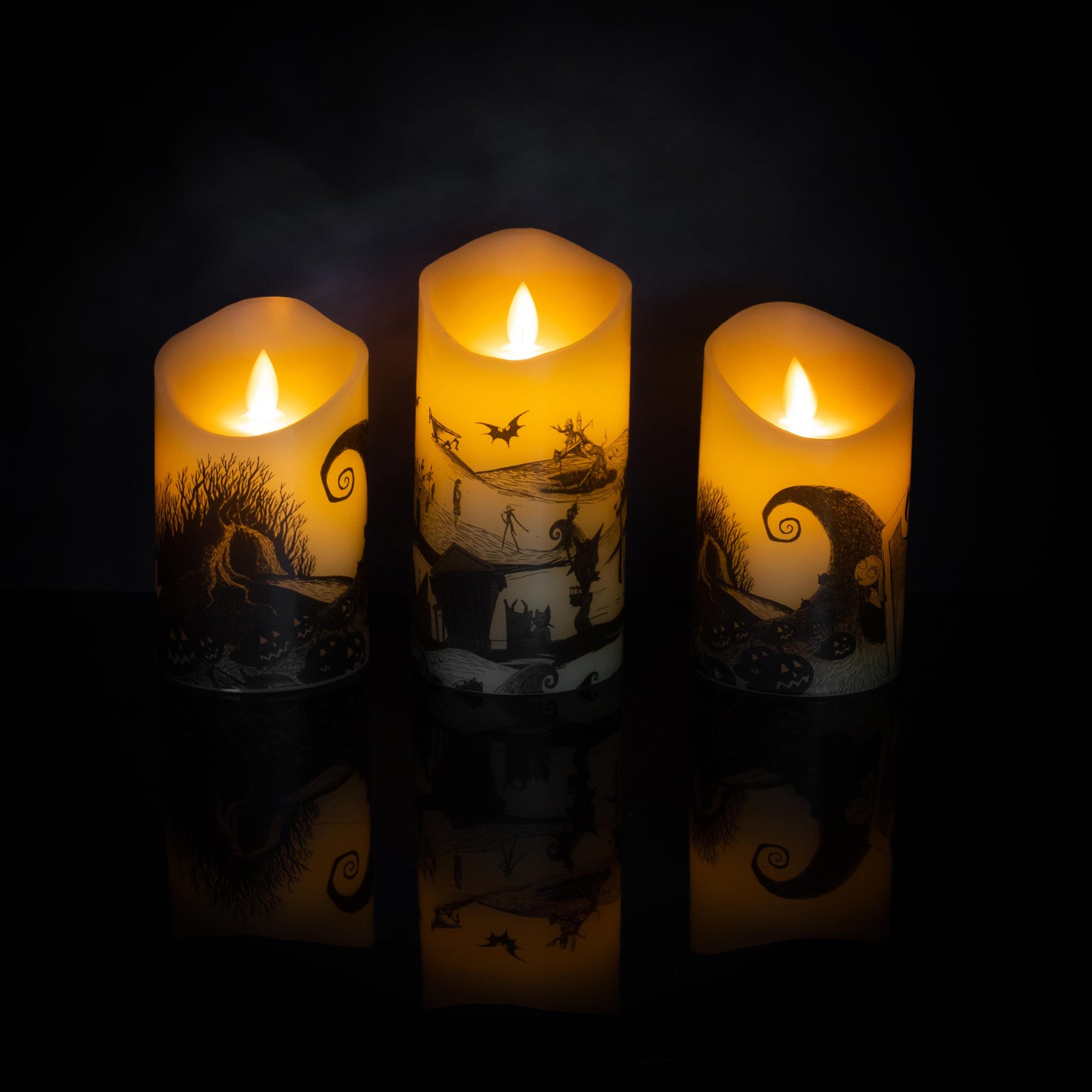 Disney Nightmare Before Christmas LED Flickering Flameless Candles | Set of 3
