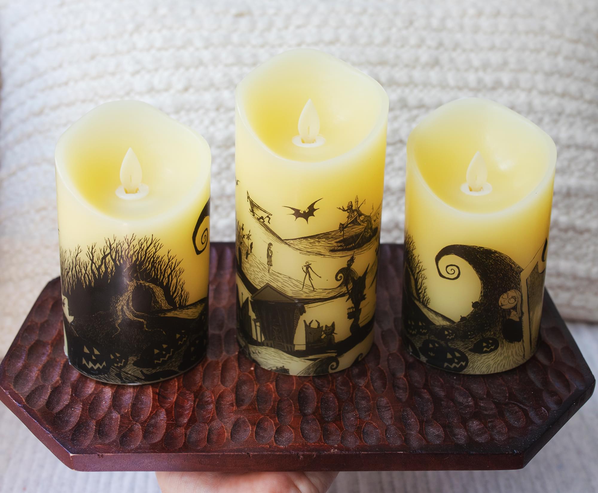 Disney Nightmare Before Christmas LED Flickering Flameless Candles | Set of 3