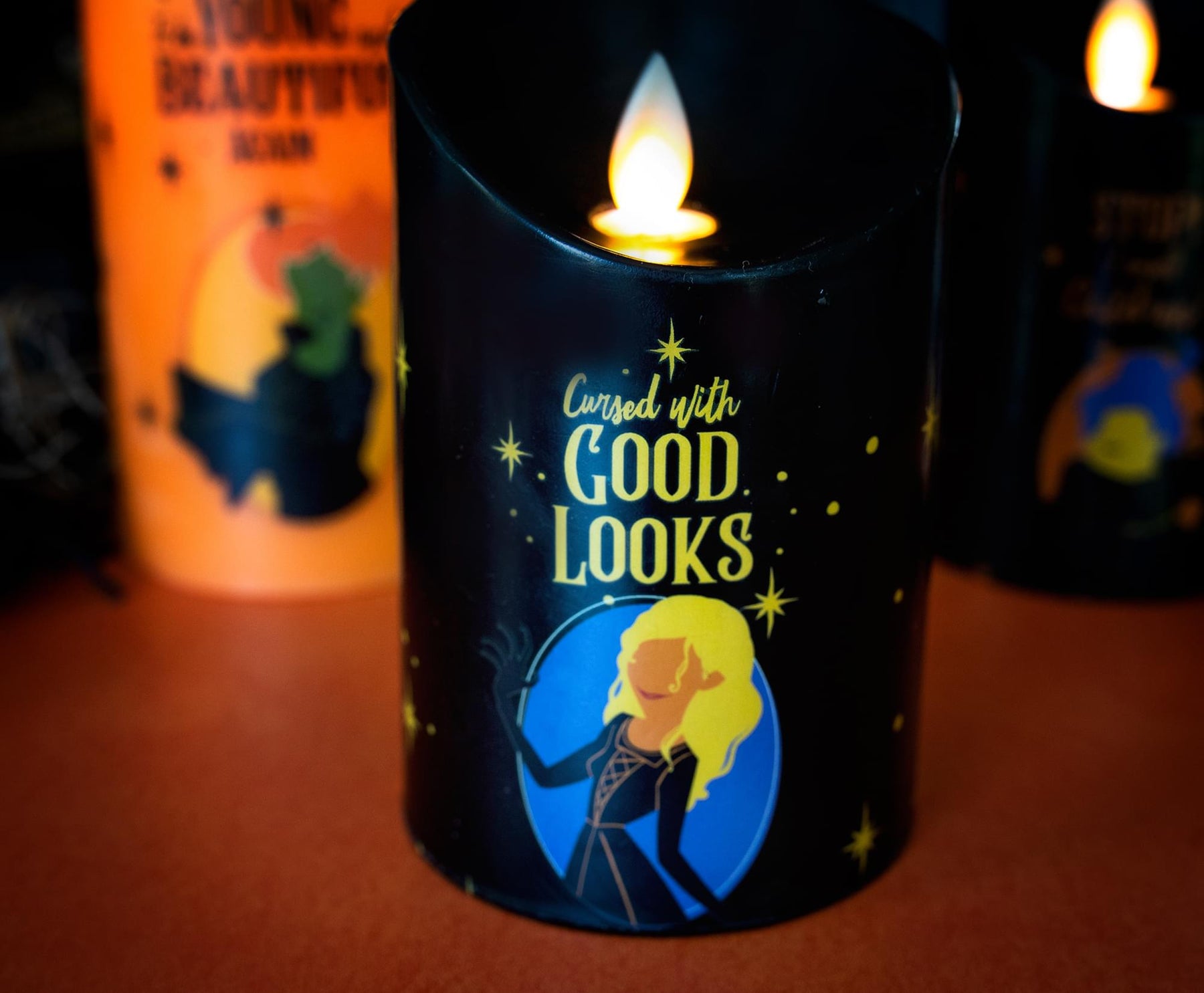 Disney Hocus Pocus LED Flickering Flameless Candles With Timers | Set of 3