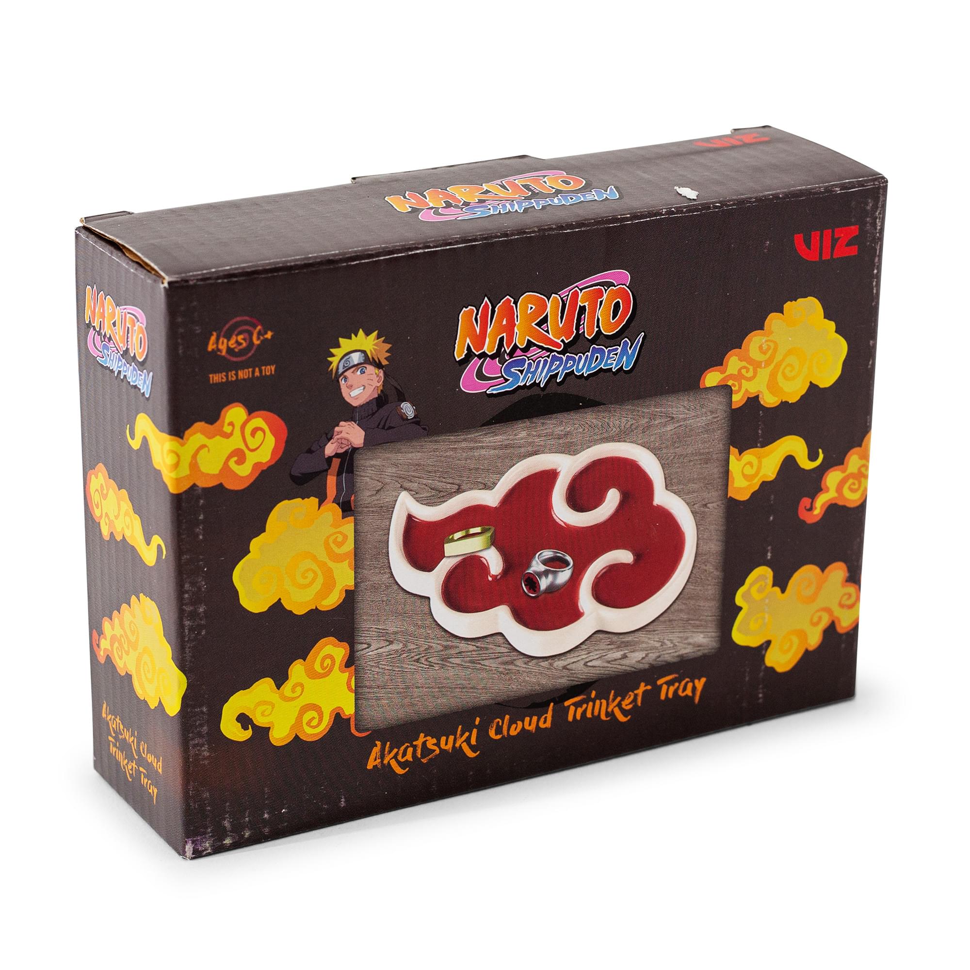 Naruto Shippuden Akatsuki Red Cloud Ceramic Trinket Tray Dish