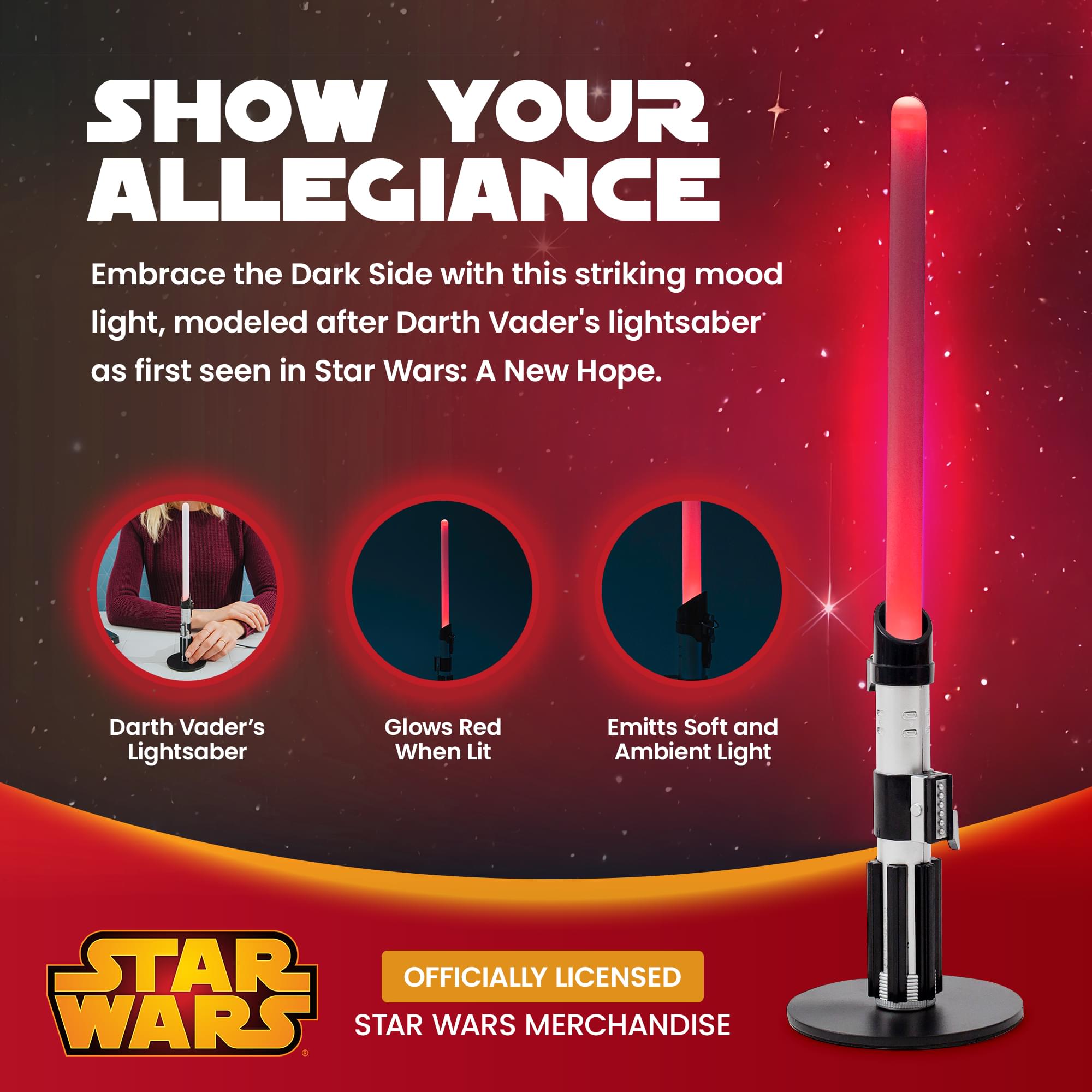Star Wars Darth Vader Lightsaber 12-Inch Mini LED Mood Light
