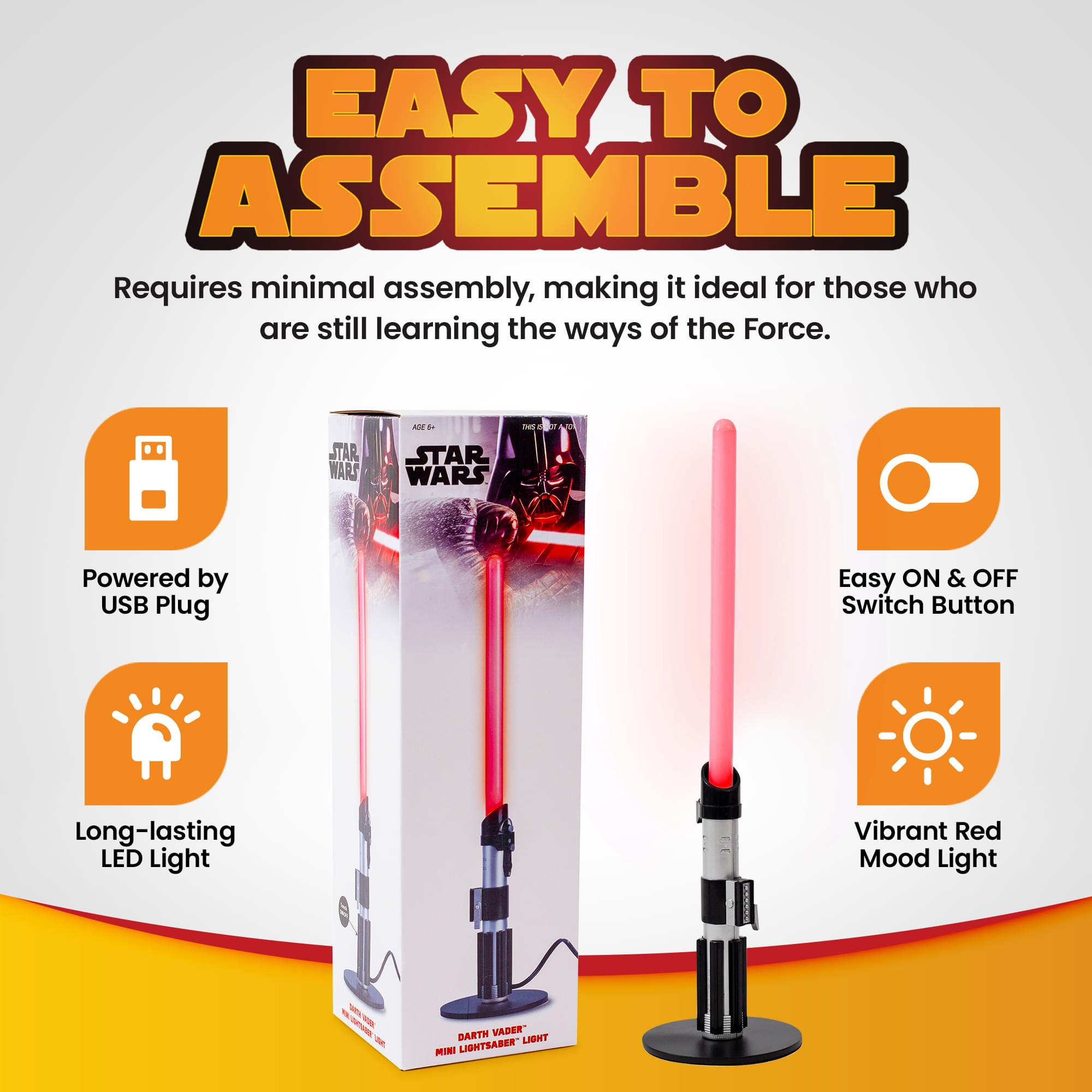 Star Wars Darth Vader Lightsaber 12-Inch Mini LED Mood Light