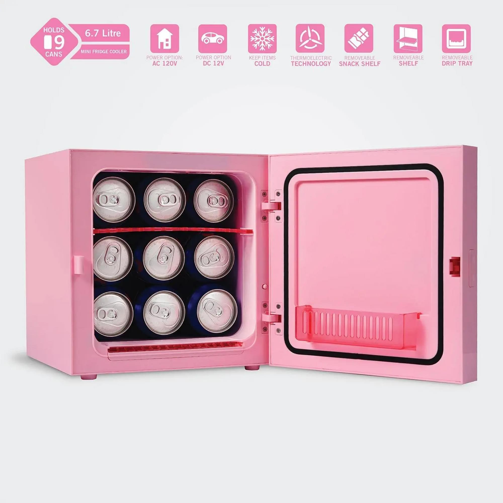 Sanrio Hello Kitty Pink 6.7L Single Door Mini Fridge