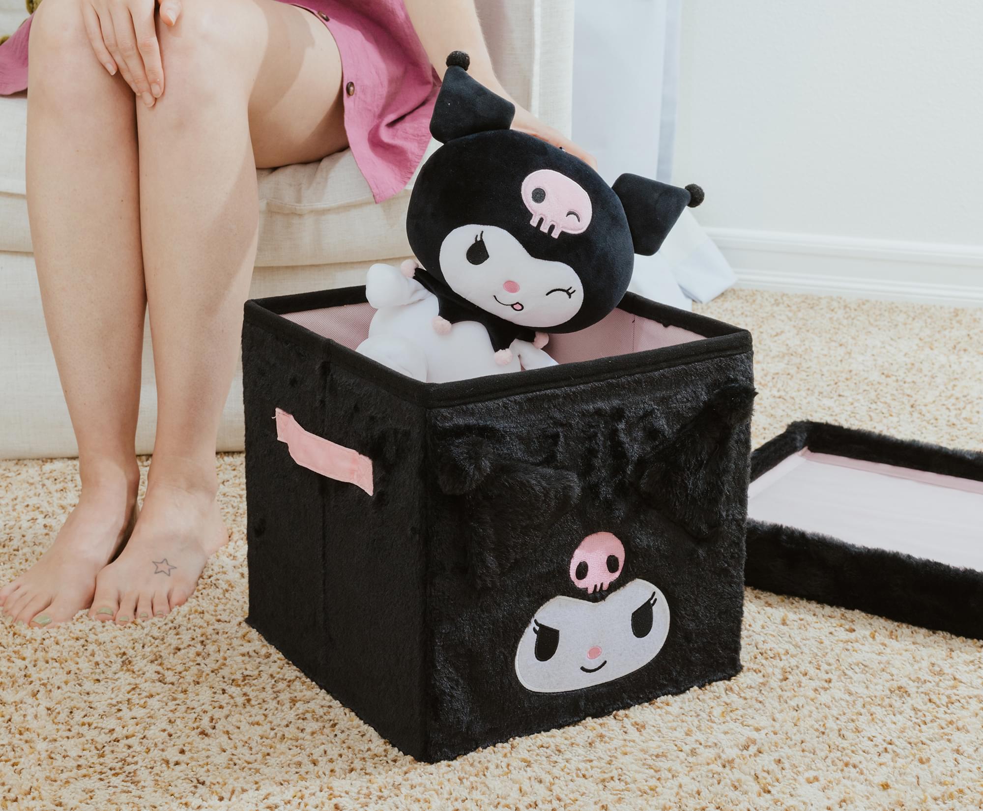 Sanrio Kuromi 13-Inch Plush Storage Bin With Lid