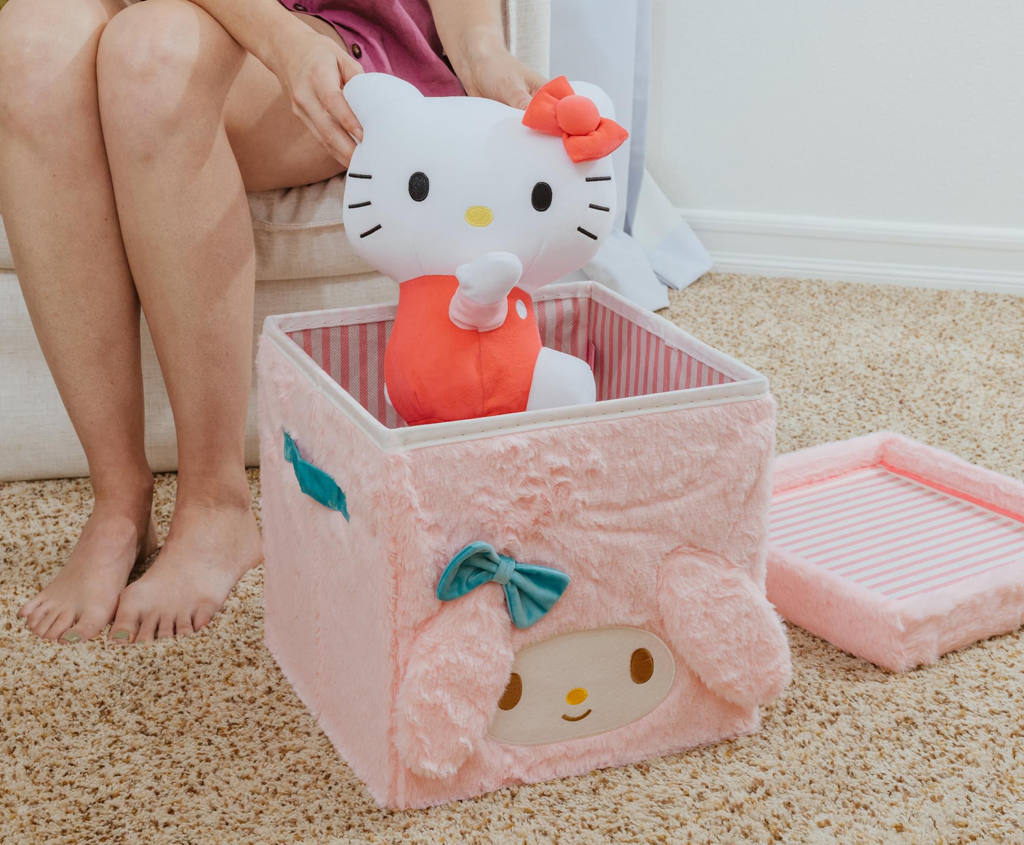 Sanrio My Melody 13-Inch Plush Storage Bin With Lid