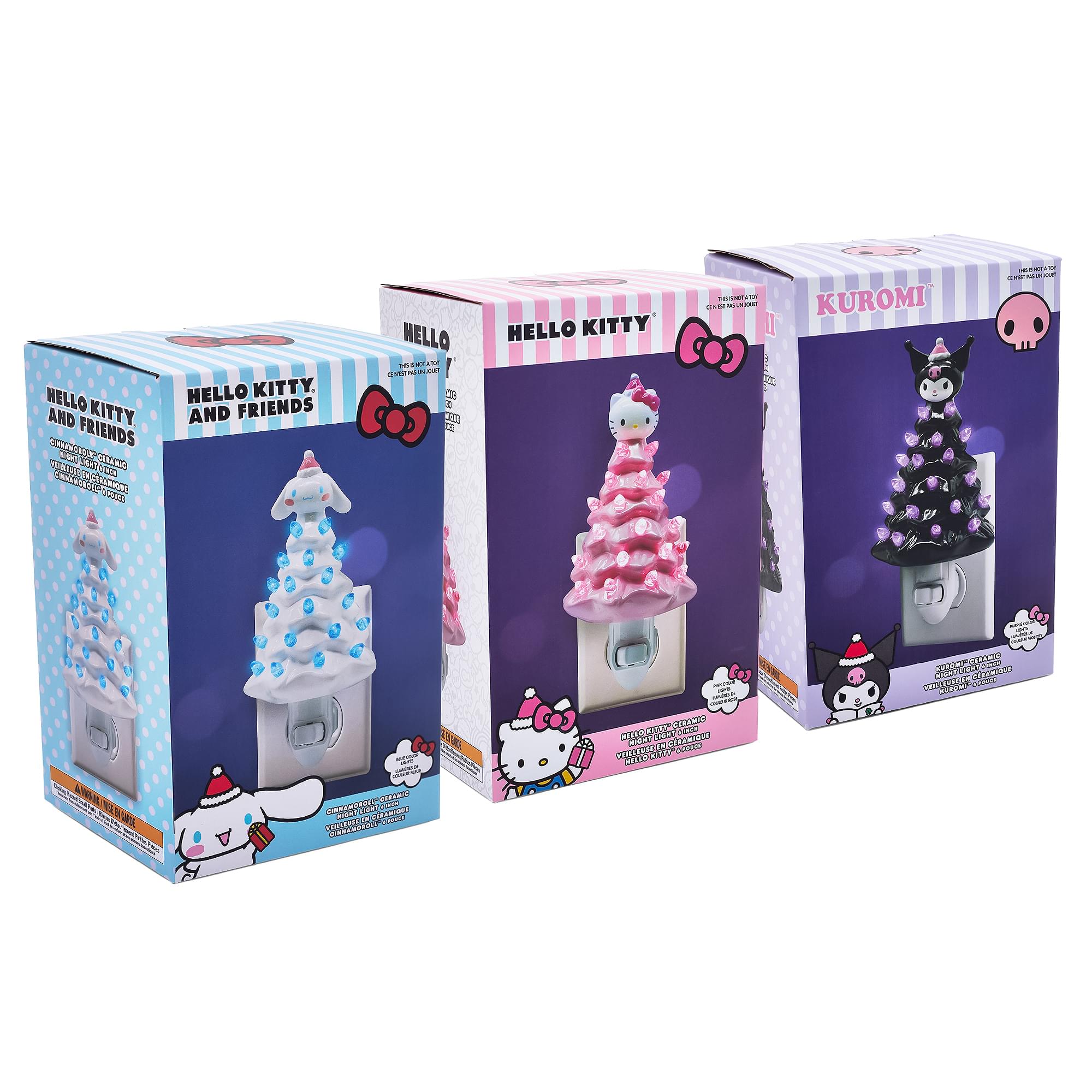 Sanrio Characters Christmas Tree Plug-In Night Light Set Of 3