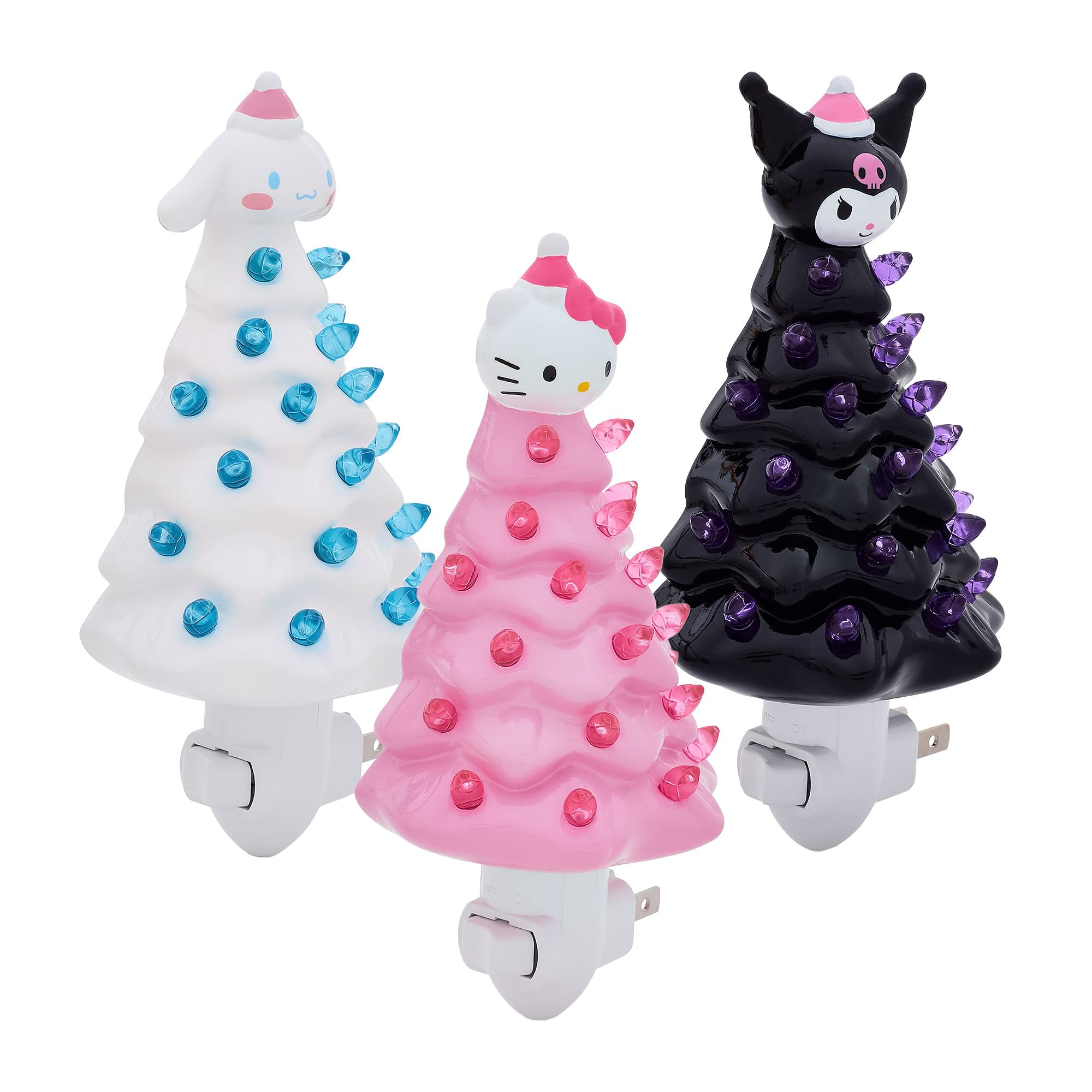 Sanrio Characters Christmas Tree Plug-In Night Light Set Of 3