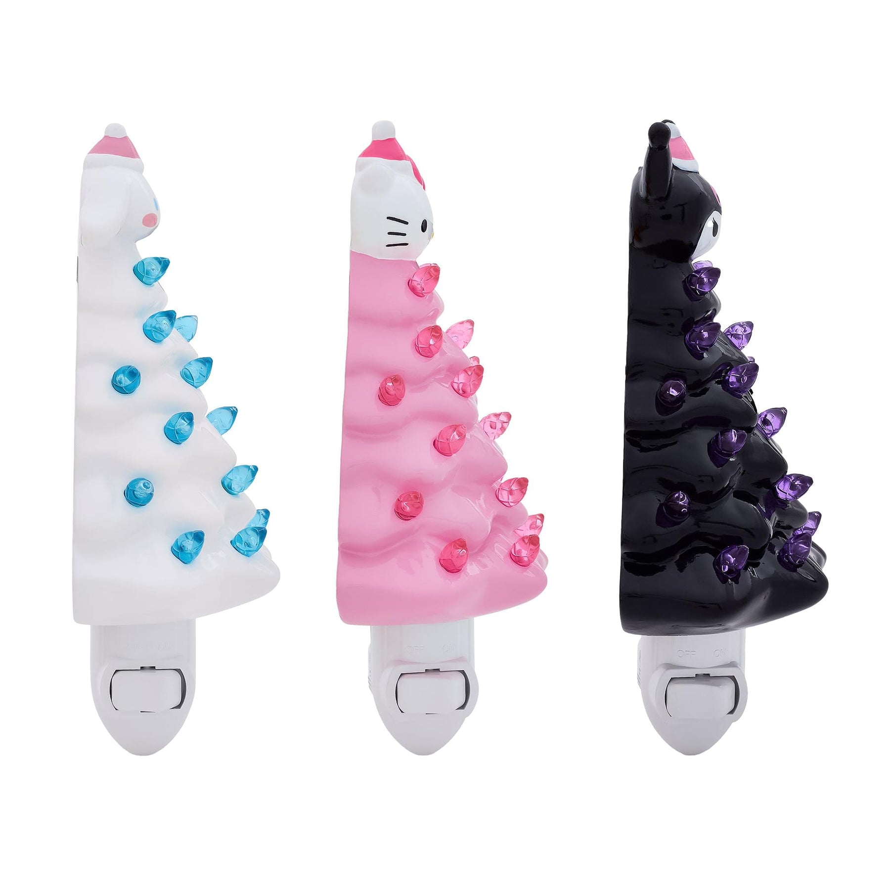Sanrio Characters Christmas Tree Plug-In Night Light Set Of 3