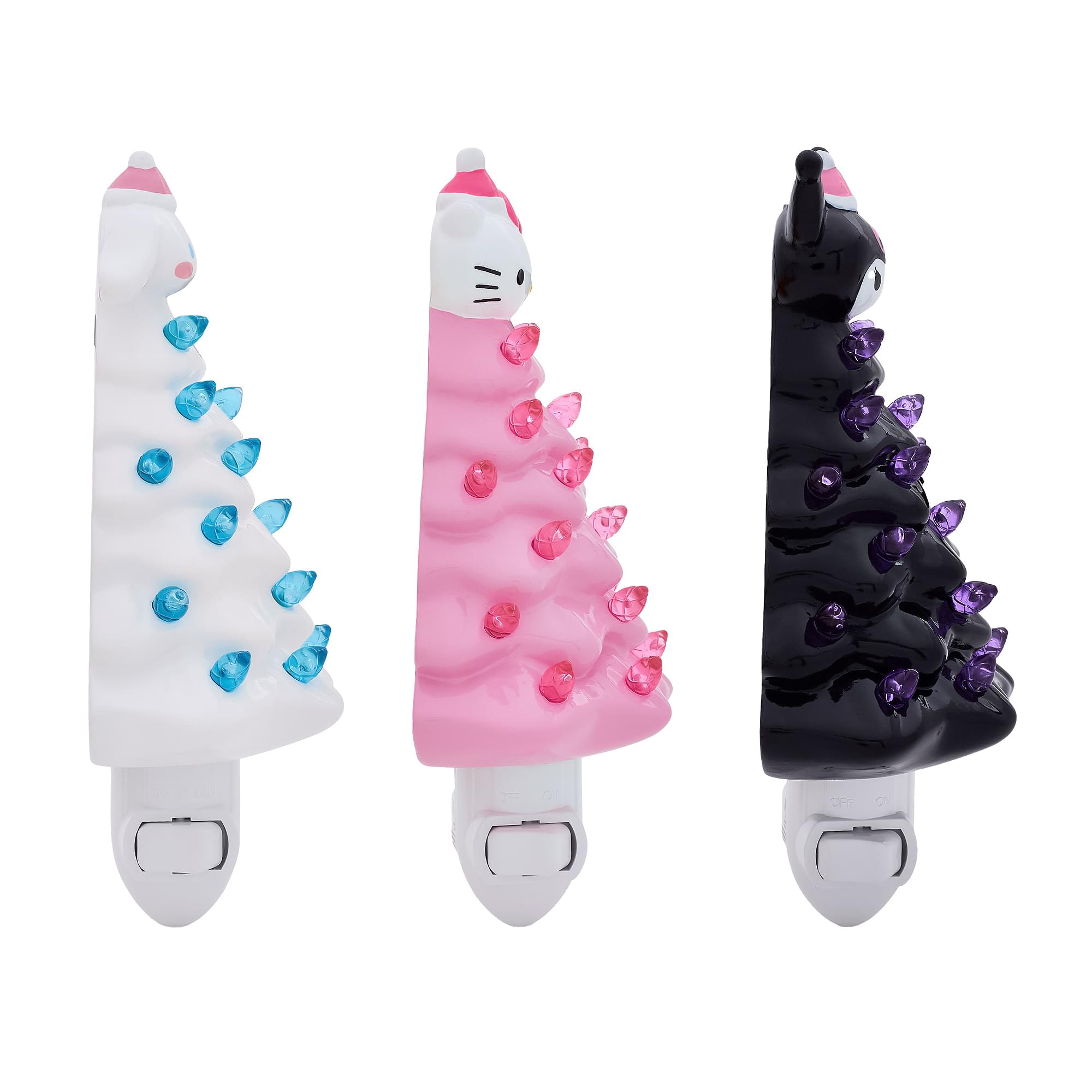 Sanrio Characters Christmas Tree Plug-In Night Light Set Of 3