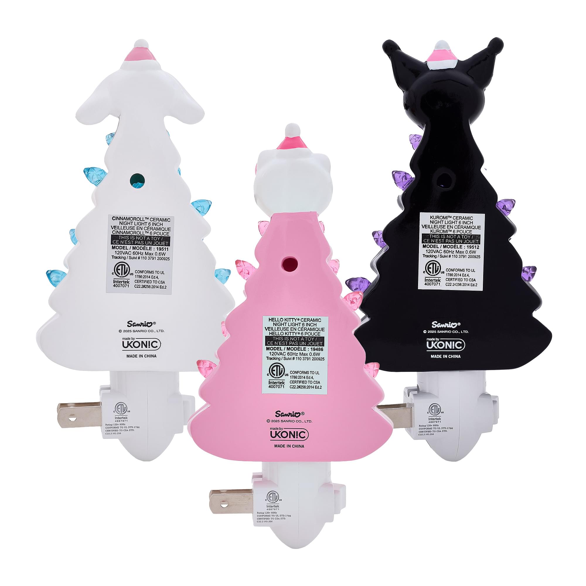 Sanrio Characters Christmas Tree Plug-In Night Light Set Of 3